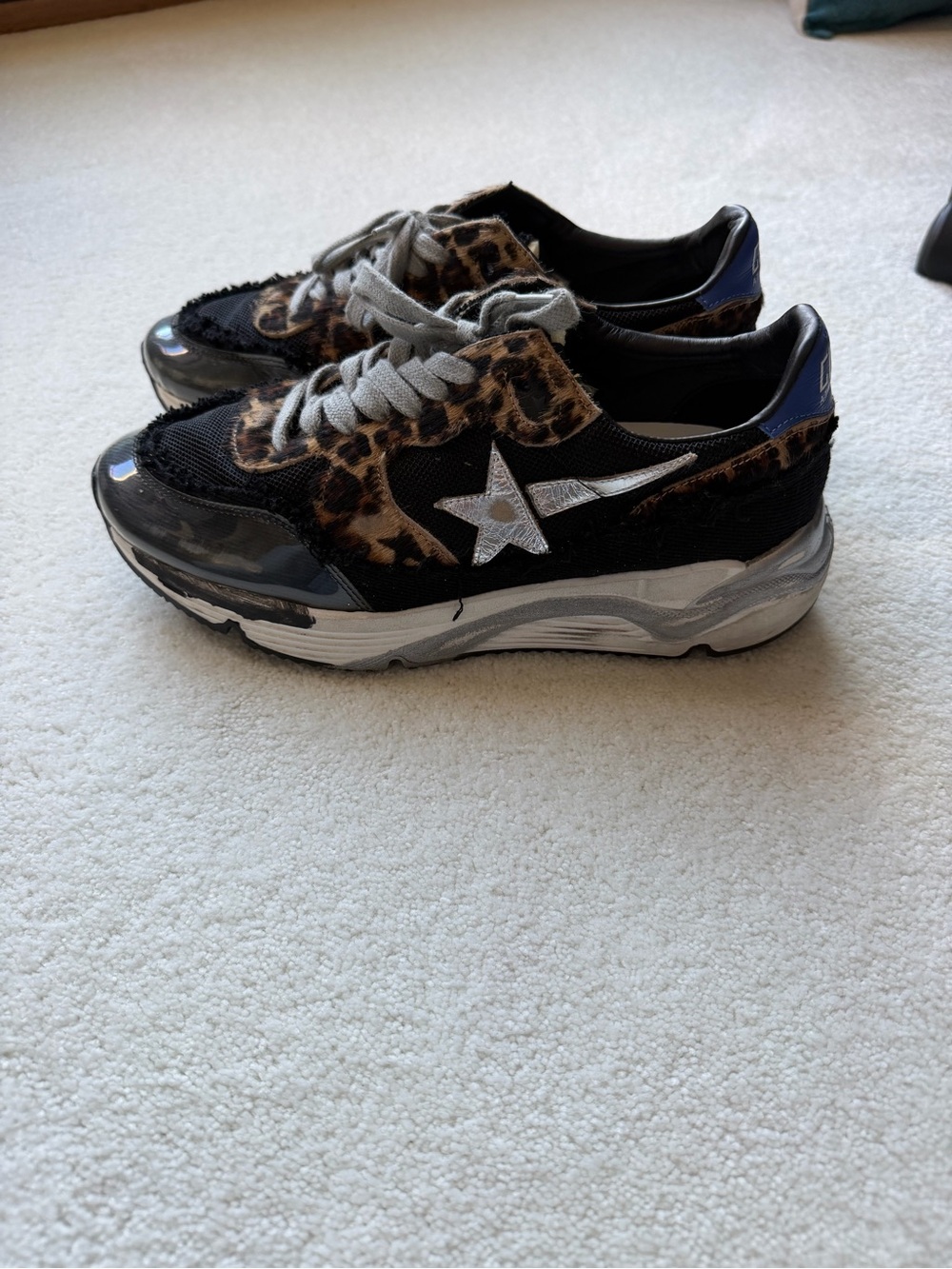 Golden Goose Leopard Print Running Sneaker - Black & Brown